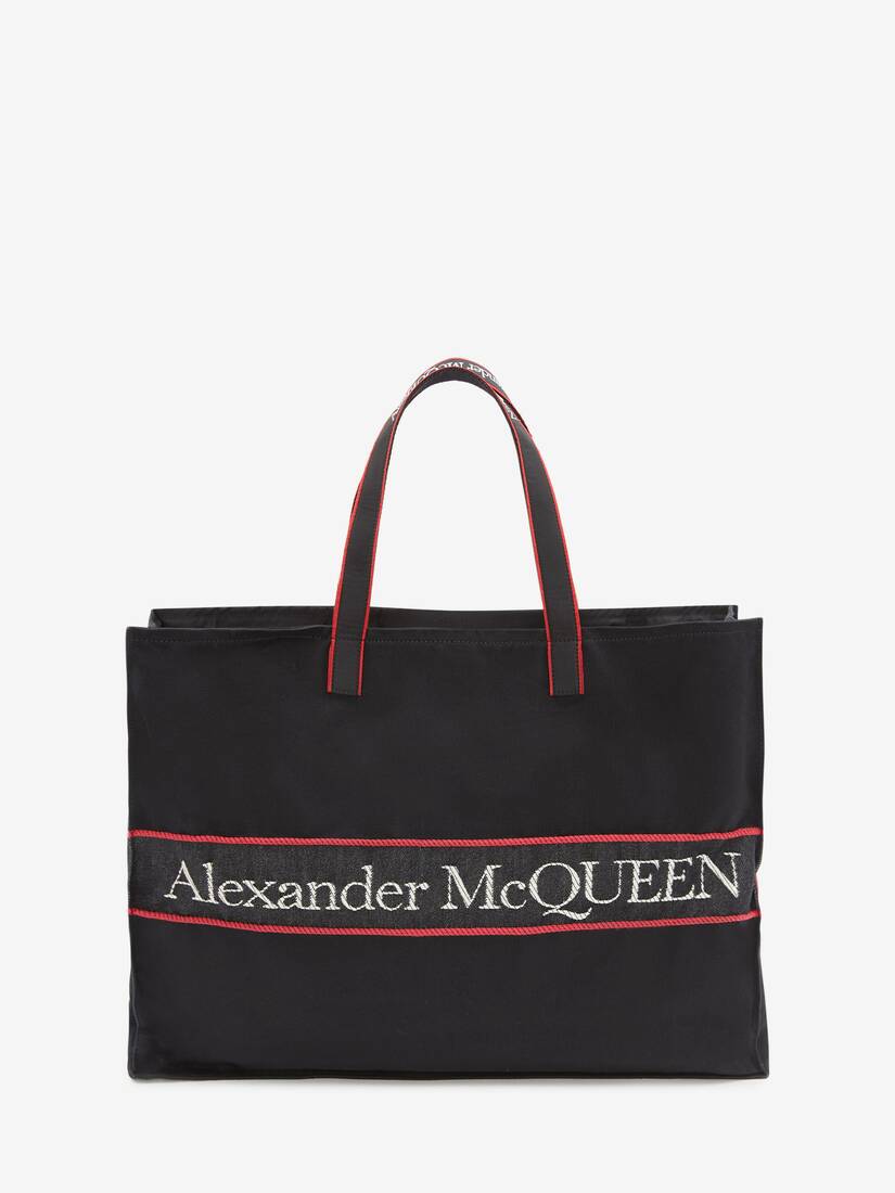 Totes Alexander McQueen East West Selvedge Hombre - Negros/Rojos - Mexico 732-PNYWMZ